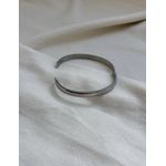 Bracelete Rígido Liso Clássico em Aço Inox Prata