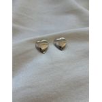 Brinco Coração Liso Minimalista em Aço Inox Prata