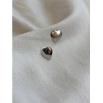 Brinco Coração Liso Minimalista em Aço Inox Prata