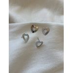 Brinco Stud Coração Minimalista em Aço Inox Prata