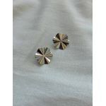 Brinco Flor Pétalas Raiadas em Aço Inox Prata