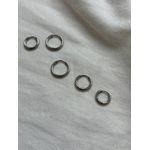 Trio Argolas Clicker Minimalistas em Aço Inox Prata