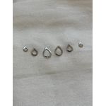 Trio de Brincos Gota Vazada em Aço Inox Prata