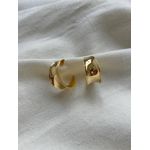 Brinco C-Hoop Escultural Banhado em Ouro 18k