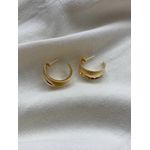Brinco C-Hoop Escultural Banhado em Ouro 18k
