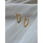 Brinco Curvo Escultural Banhado em Ouro 18k