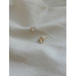 Brinco Solitário com Pedra Zircônia Banhado em Ouro 18k