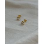 Brinco Solitário com Pedra Zircônia Banhado em Ouro 18k