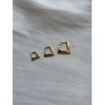 Trio de Brincos Geométricos Banhados em Ouro 18k