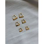 Trio de Brincos Geométricos Banhados em Ouro 18k