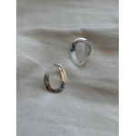 Brinco Oval Escultural Banhado em Prata 925