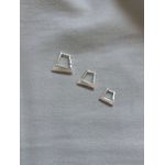 Trio de Brincos Geométricos Banhados em Prata 925