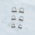 Trio de Brincos Geométricos Banhados em Prata 925