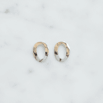 Brinco Oval Escultural Banhado em Prata 925