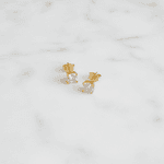 Brinco Solitário com Pedra Zircônia Banhado em Ouro 18k