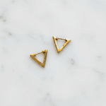 Brinco Huggie Triangular em Aço Inoxidável Dourado