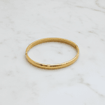 Bracelete Rígido Liso Clássico em Aço Inox Dourado