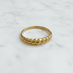 Bracelete Tubo Torcido Bold em Aço Inox Dourado