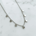 Colar Corações Luxo em Aço Inox Prata