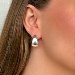 Brinco Hoop Volumoso Banhado em Prata 925