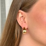 Brinco Hoop Volumoso Banhado em Ouro 18k