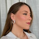 Brinco Oval Escultural Banhado em Prata 925