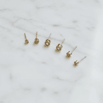 Trio de Brincos Ponto de Luz Banhados em Ouro 18k