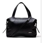 Bolsa Média Couro Legítimo Preto Espaçosa Tiracolo Ombro ou Transversal Reforçada