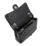 Bolsa Feminina Alça Corrente Couro Preta Metalassê Sofisticada