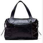 Bolsa Média Couro Legítimo Preto Espaçosa Tiracolo Ombro ou Transversal Reforçada