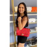 Bolsa Feminina Couro Vermelho Metalassê Moderna e Prática