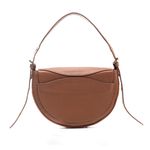 Bolsa Feminina de Ombro em Couro Marrom Luxo Estilosa