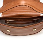 Bolsa Feminina de Ombro em Couro Marrom Luxo Estilosa