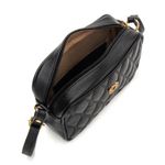 Bolsa Feminina Pequena em Couro Legítimo Preto Metalassê Luxo
