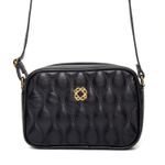 Bolsa Feminina Pequena em Couro Legítimo Preto Metalassê Luxo