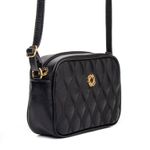 Bolsa Feminina Pequena em Couro Legítimo Preto Metalassê Luxo