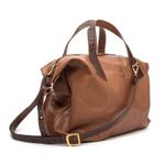 Bolsa Feminina Grande em Couro Caramelo Marrom Ombro Tiracolo ou Transversal