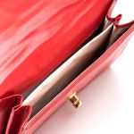 Bolsa Clutch Feminina em Couro Legítimo Vermelho Luxo Sofisticação