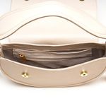 Bolsa Feminina de Ombro em Couro Off White Luxo Estilosa