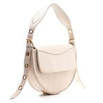 Bolsa Feminina de Ombro em Couro Off White Luxo Estilosa