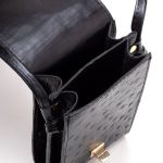 Bolsa Porta Celular em Couro Legítimo Preto Pequena Estilosa e Prática