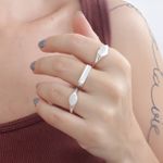 Anel Sinete Oval Liso Prata 925