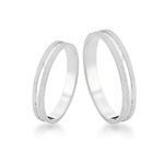 Par de Aliança 4mm Diamantada Filete Liso Prata 925