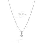 Conjunto Ponto De Luz 4mm Color Prata 925