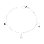 Pulseira Coração Origami Zirconias Color Prata 925