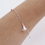Pulseira Borboleta Cristais Prata 925
