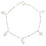 Pulseira Plaquinha Triângulos Prata 925