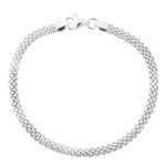 Pulseira Malha Tela 5mm Prata 925