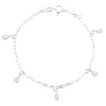 Pulseira Pingente Zirconias Gotas Prata 925