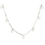 Choker Pingentes Corações Vazados Prata 925